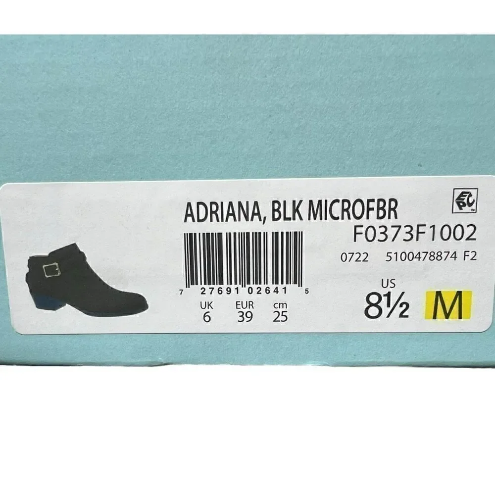 NEW Lifestride Women's Adriana Booties Black Microsuede 8.5 M